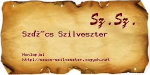 Szűcs Szilveszter névjegykártya