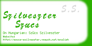 szilveszter szucs business card