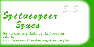 szilveszter szucs business card